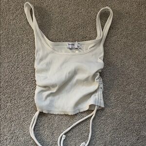 Bershka Cream Ribbed Camisole